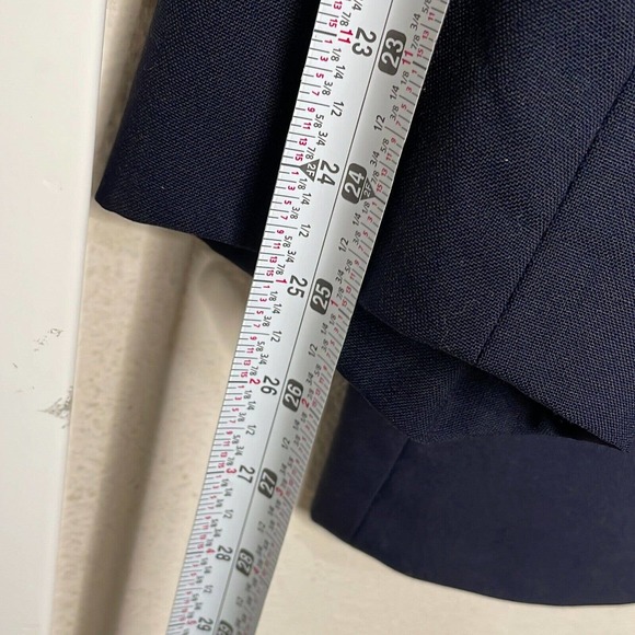 Burberry 44 Mens Navy Wool Double Breasted Peak Lapel Pocket Brass Button Blazer - Picture 8 of 10